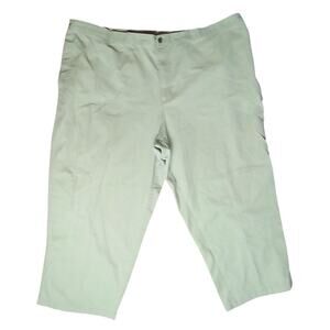 George Men's 56 x 30 Khaki Partial Elastic Waist Business Casual Dress Pants